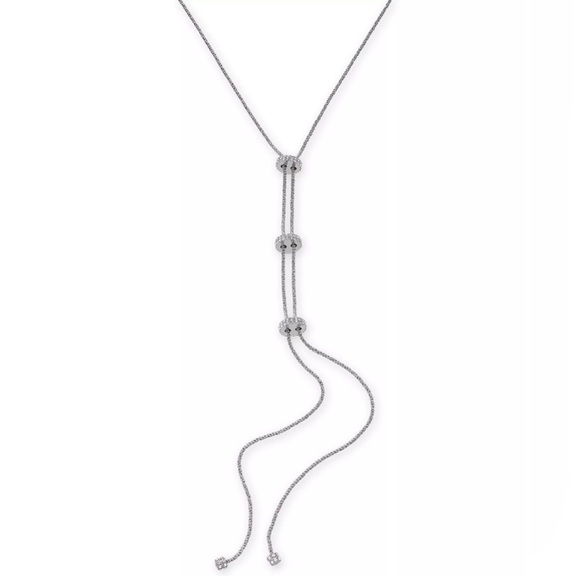 INC silver-tone pavé sliding bead necklace - Picture 10 of 11